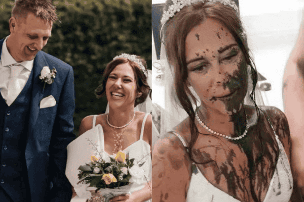 Mulher joga tinta preta na cunhada para impedir casamento, mas plano não sai como esperado